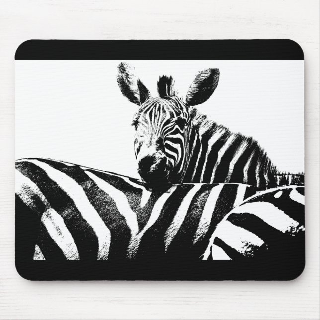Black And White Pop Art Zebras Template Custom Mouse Mat (Front)