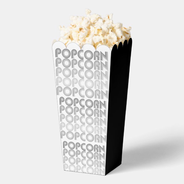Black and white popcorn favour box (Popped)