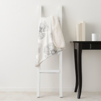 Black and White Poppy Sherpa Blanket