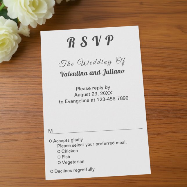 Black and White Portrait Wedding RSVP Card (Creator Uploaded)