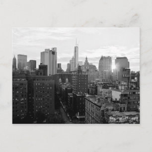 Black and White Postcard of New York City
