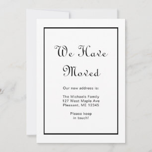 Black and White Pretty Dots Change of Address Announcement
