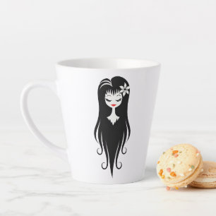 Black and White Pretty Ghoul Latte Mug