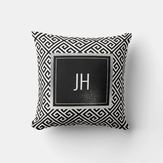 Black and white printed cushion (Front)