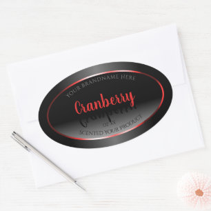 Black and White Product Label Decorative Red Frame