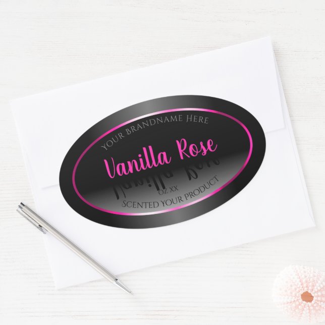 Black and White Product Label Glamourous Pink Fram (Envelope)