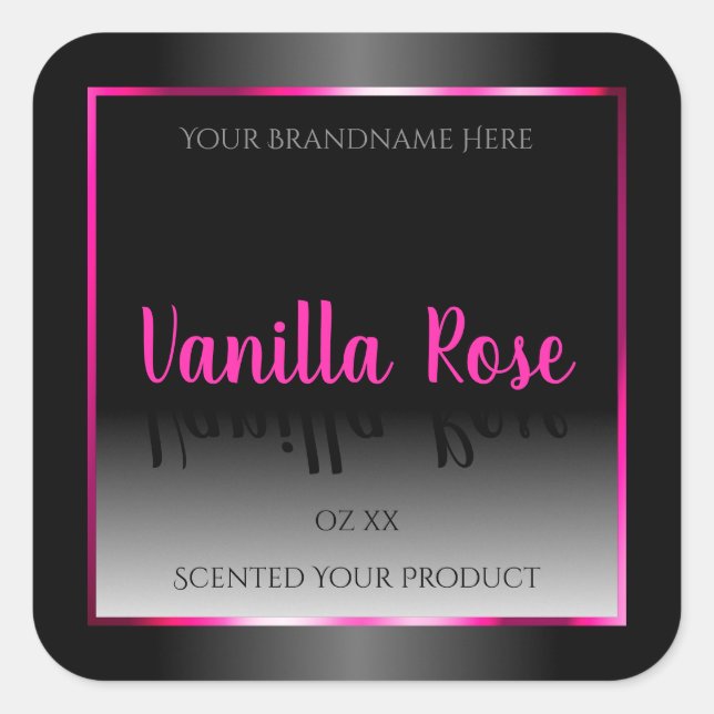 Black and White Product Label Glamourous Pink Fram (Front)