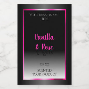 Black and White Product Label Glamourous Pink Fram