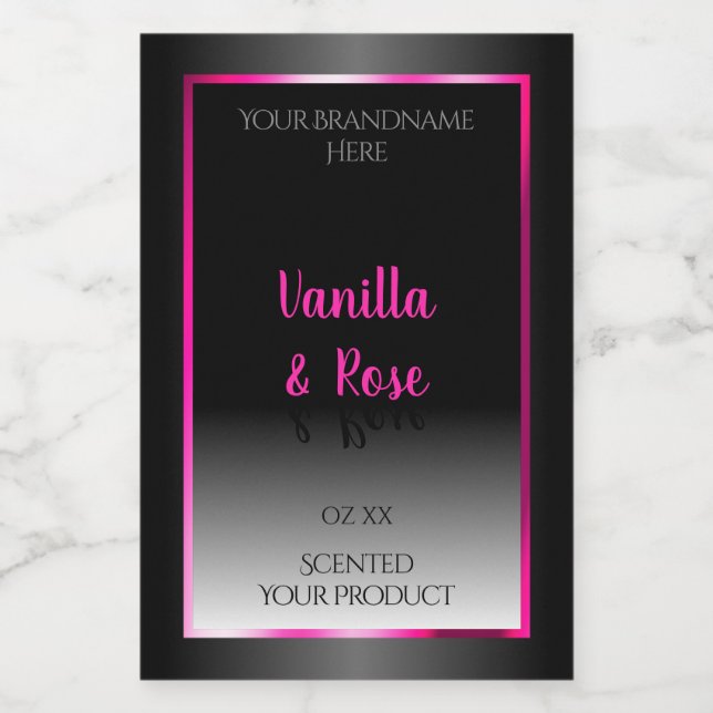 Black and White Product Label Glamourous Pink Fram (Single Label)