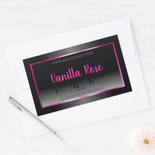 Black and White Product Label Glamourous Pink Fram
