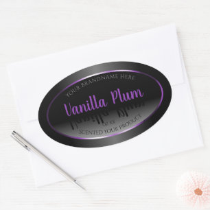 Black and White Product Label Purple Shimmer Frame
