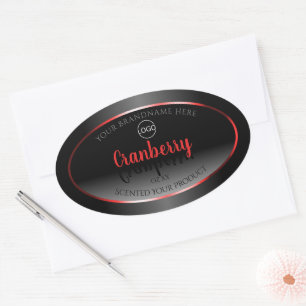 Black and White Product Label Red Decor Frame Logo