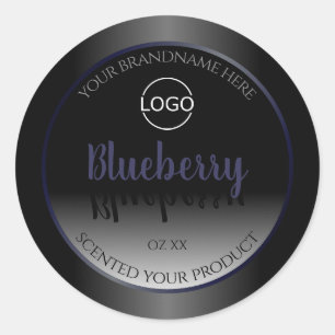 Black and White Product Labels Blue Frame Add Logo