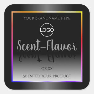 Black and White Product Labels Colourful Frame Log