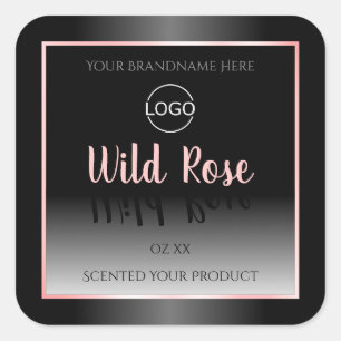 Black and White Product Labels Pink Frame Logo