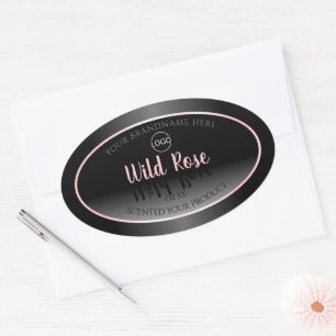 Black and White Product Labels Pink Frame Logo