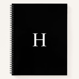 Black and White Professional Monogram Notebook