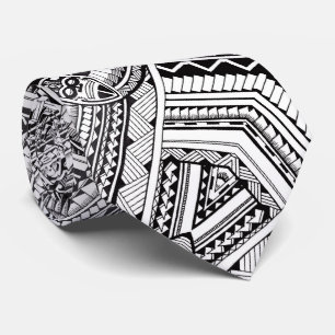 Black and White Professional Tribal Tattoo Pattern Tie