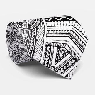 Black and White Professional Tribal Tattoo Pattern Tie