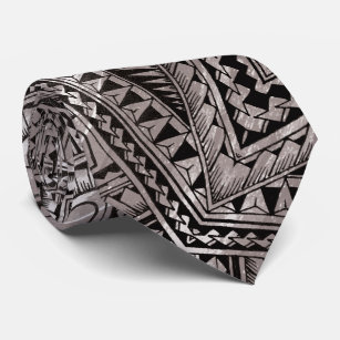 Black and White Professional Tribal Tattoo Pattern Tie