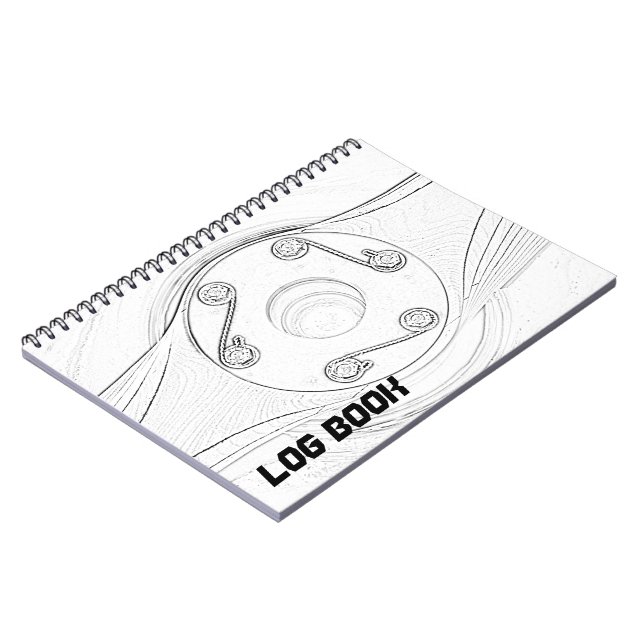 Black and White Propeller Flight Log Book (Left Side)