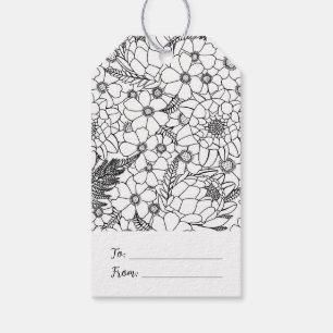 Black And White Protea Wildflower Garden Gift Tags