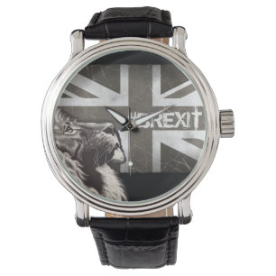 Black and White Proud Lion Union Jack #Brexit Watch