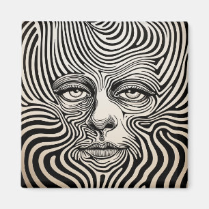 Black and White Psychedelic Designs Magnet