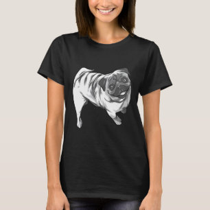 Black and White Pug Classic  929 T-Shirt