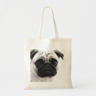 Black and White Pug Tote Bag