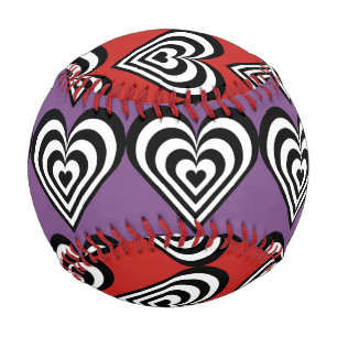 black and white pulsating zebra hearts love baseball