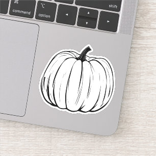 black and white pumpkin vinyl sticker 