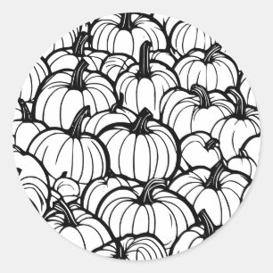 black and white pumpkins sticker