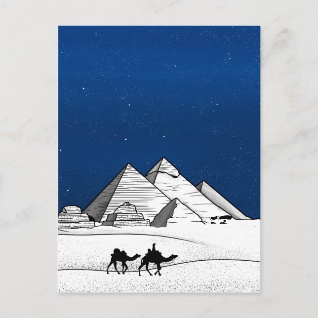 Black and white pyramid Egypt Postcard (Front)