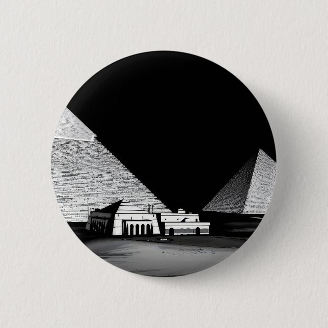 Black and White Pyramids 6 Cm Round Badge (Front)