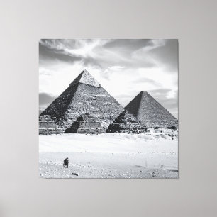 Black and White Pyramids Canvas Print