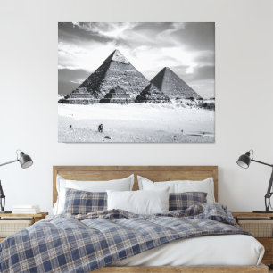Black and White Pyramids Canvas Print