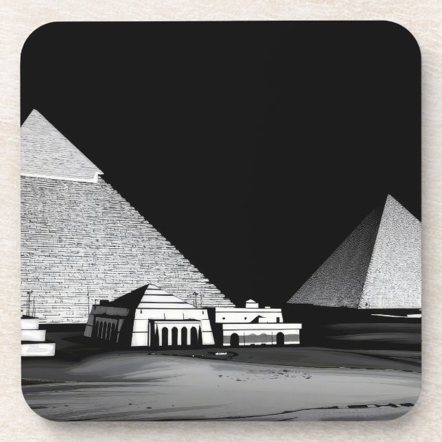 Black and White Pyramids Coaster (Front)