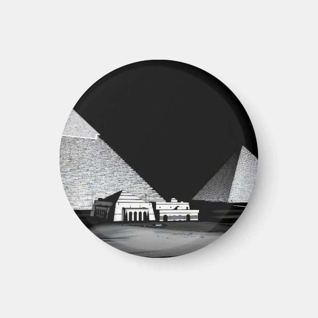Black and White Pyramids Magnet (Front)