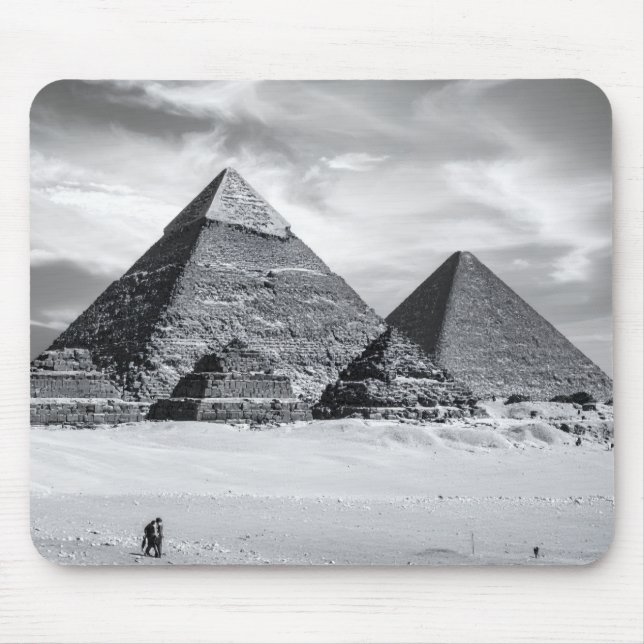 Black and White Pyramids Mouse Mat (Front)