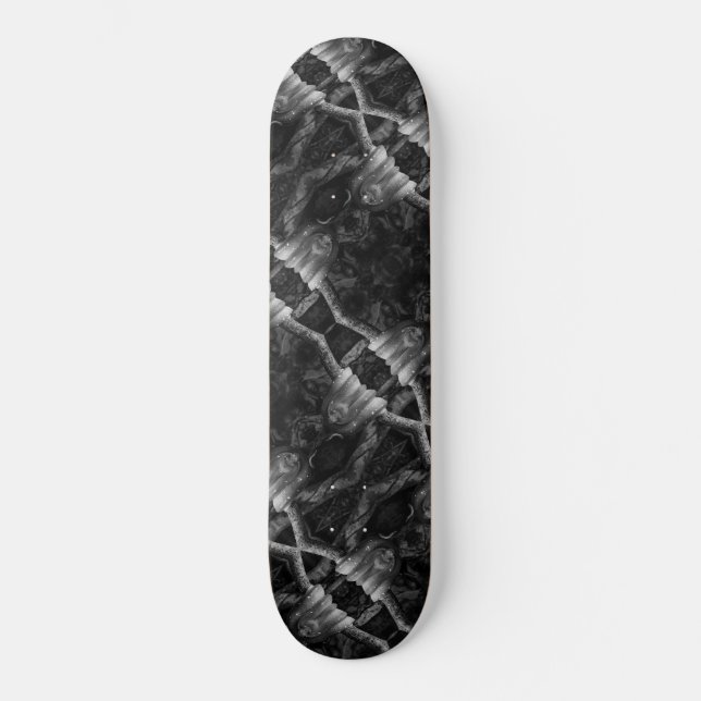 Black and White Python Snake in Tree Photo Skateboard (Front)