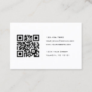 Black and White QR Code Consultant Business Card