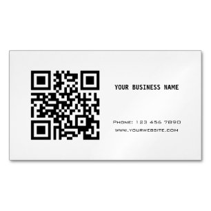 Black and White QR Code Magnetic Business Card
