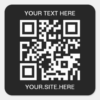 Black and White QR Code Square Sticker