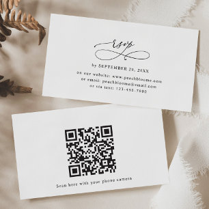 Black and White QR Code Wedding RSVP Cards