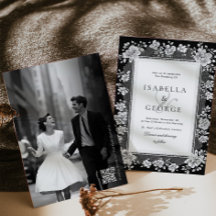 Black and white QR Photo Lace Old Money Wedding