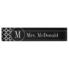 Black and White Quatrefoil Pattern Custom Monogram