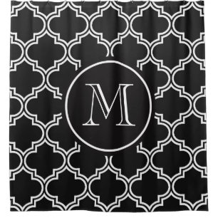 Black and White Quatrefoil Shower Curtain