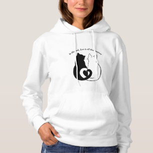 Black and White Quote Love Couple Hoodie