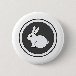 Black And White Rabbit 6 Cm Round Badge